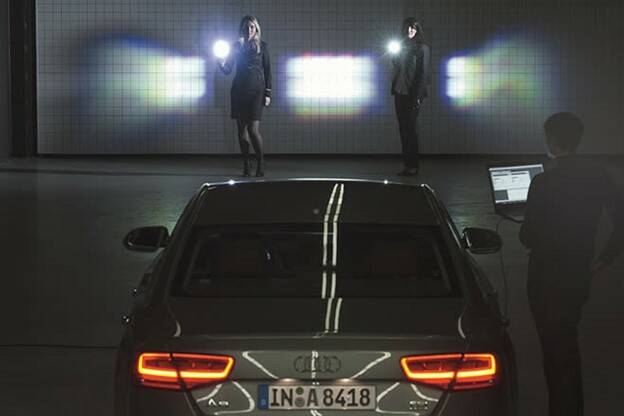 Audi matrix LED headlamp demonstration Audi matrix LED headlamp demonstration