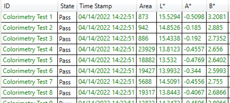 ACIS_Software_Lab_measurement_values